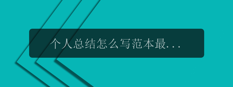 个人总结怎么写范本最新(精选)