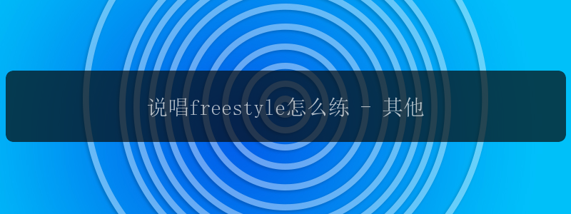 说唱freestyle怎么练 - 其他