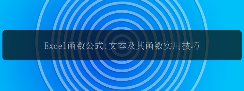 Excel函数公式:文本及其函数实用技巧