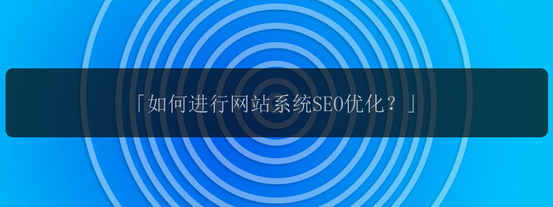 「如何进行网站系统SEO优化？」