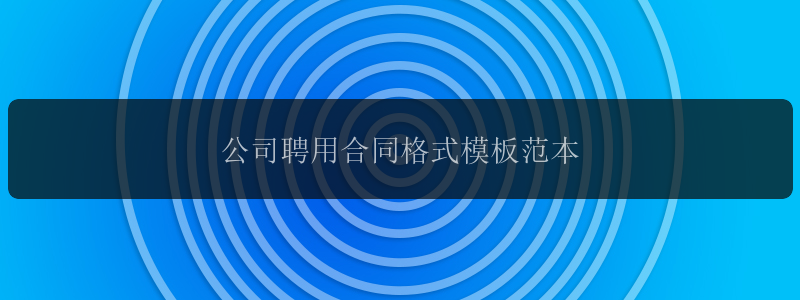 公司聘用合同格式模板范本