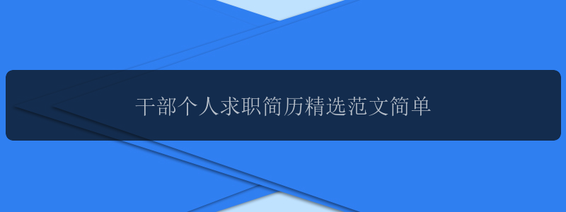 干部个人求职简历精选范文简单