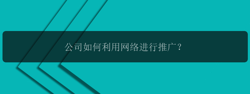 公司如何利用网络进行推广？