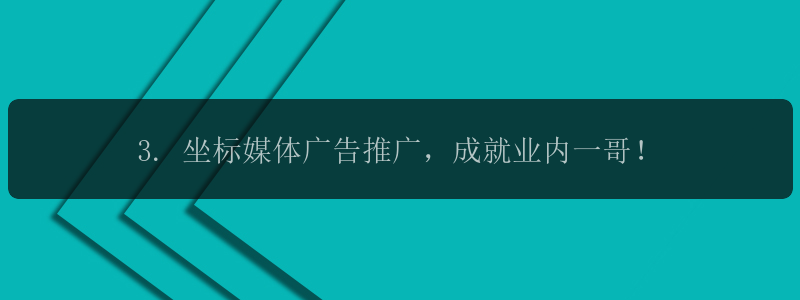 3. 坐标媒体广告推广，成就业内一哥！