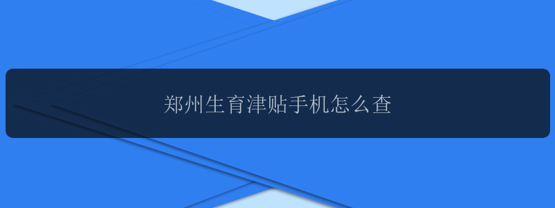 郑州生育津贴手机怎么查