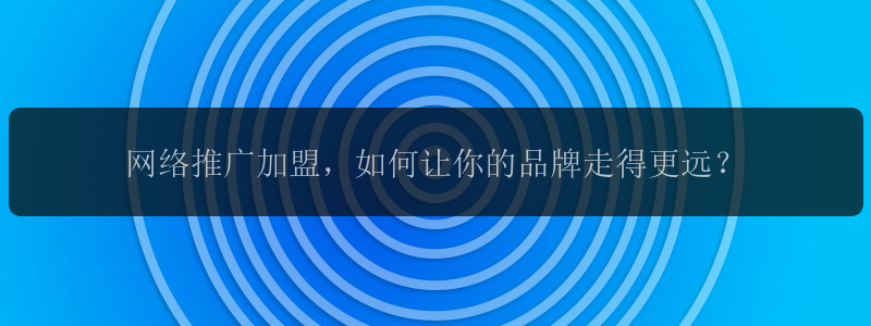 网络推广加盟，如何让你的品牌走得更远？