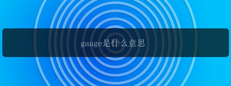 gauge是什么意思