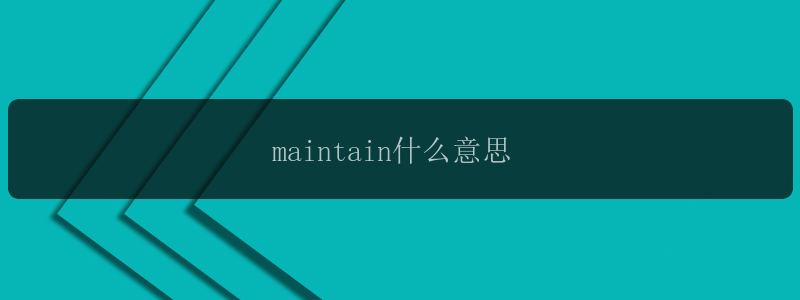 maintain什么意思