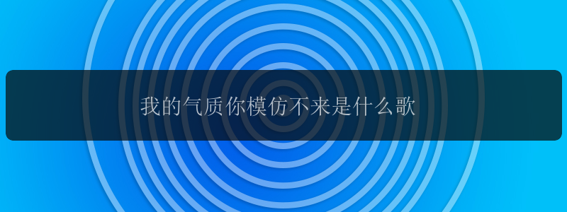 我的气质你模仿不来是什么歌