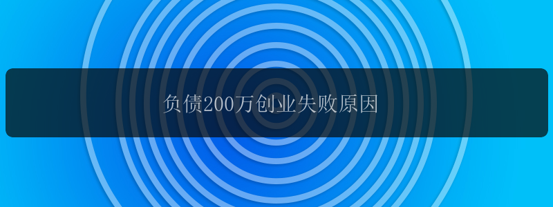 负债200万创业失败原因