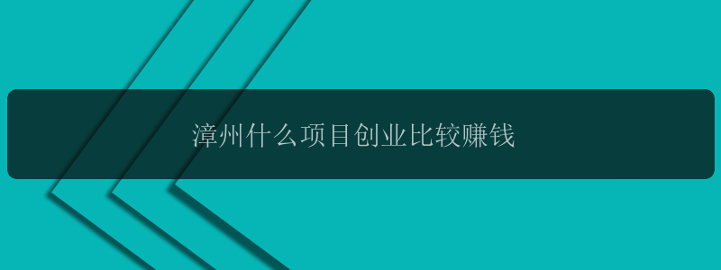 漳州什么项目创业比较赚钱