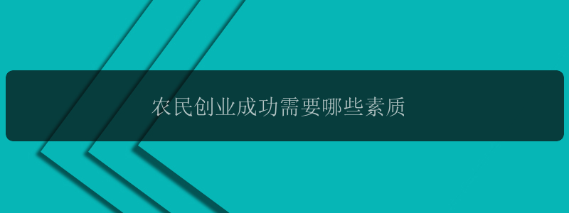 农民创业成功需要哪些素质