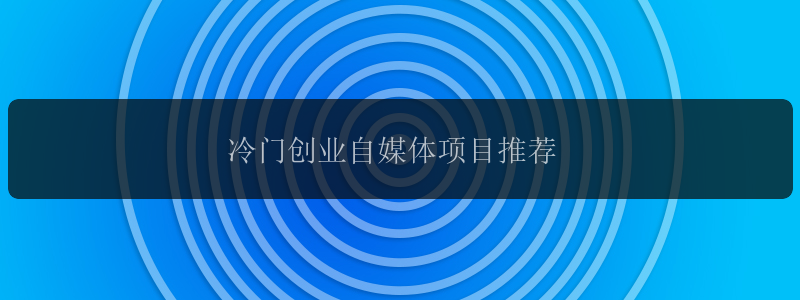 冷门创业自媒体项目推荐