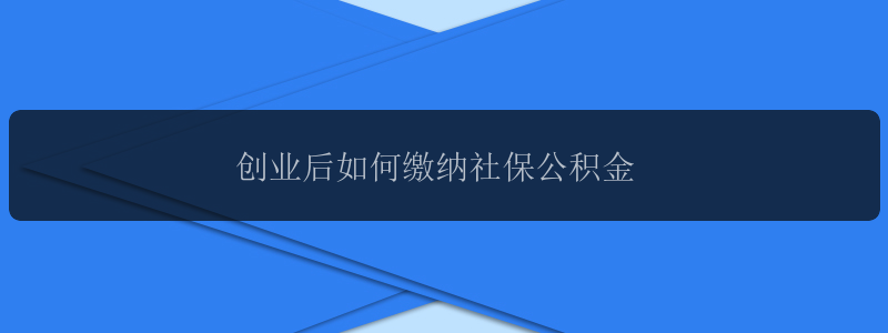 创业后如何缴纳社保公积金