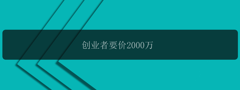 创业者要价2000万