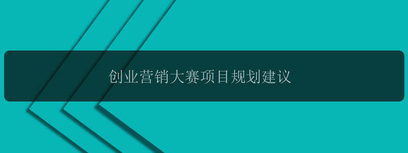 创业营销大赛项目规划建议