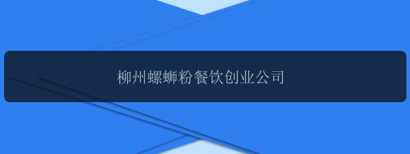 柳州螺蛳粉餐饮创业公司