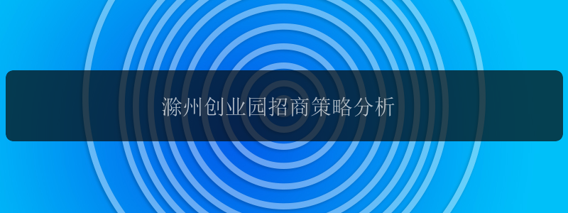 滁州创业园招商策略分析